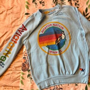 Aviator Nation Light Blue Sweatshirt